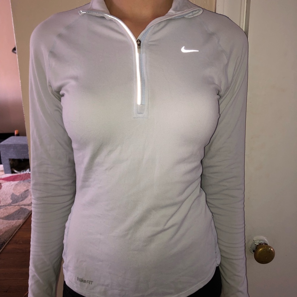 NIKE quarter zip - pastel baby blue running